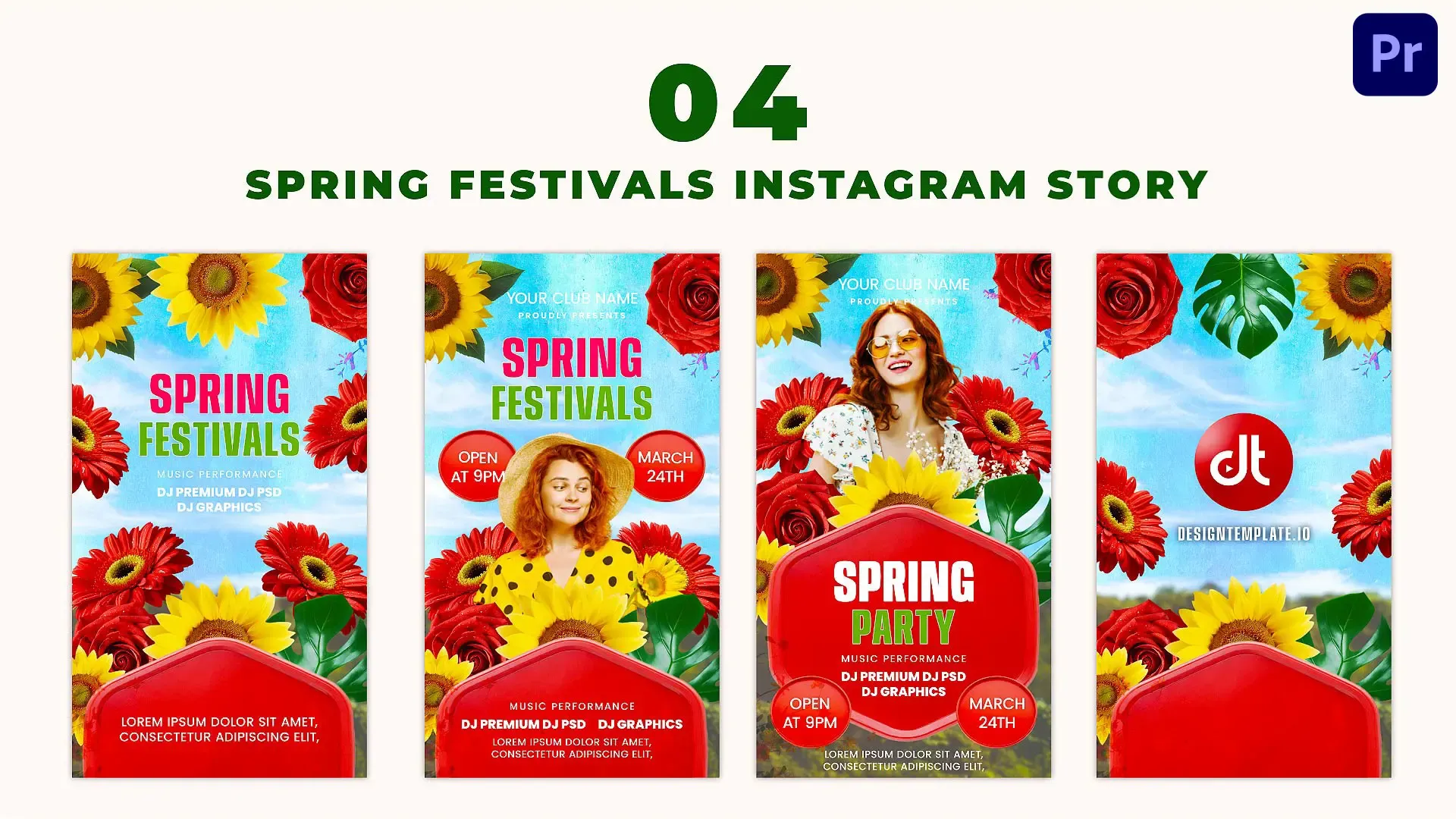 Elegant Floral Spring Festival Invitation Instagram Story